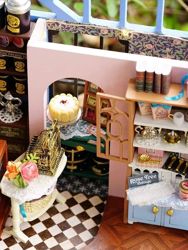 CUTEROOM Close view of the Rose Tea Garden kitchen and tea accessories